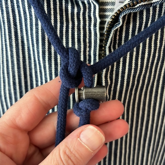 CJ Banks NWT Blue and White Striped 100% Cotton Jacket. Size 1X - Picture 7 of 13